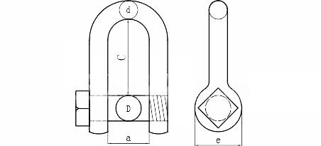 Galvanized CE Forged Pin Bow D Square Head Screw Pin Trawling Shackles