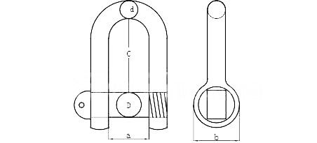 Marine Hardware Trawling Shackles With Round Head Screw Pin Quick Release