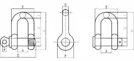 CE US Type G-210 Screw Pin Chain Shackle Heavy Duty With Precision Casting