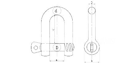Customised European Type Large Dee Shackles For Marine Hardware