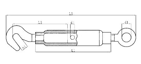 Us Type Drop Forged Galvanized Turnbuckle Stainless Steel Hook Eye Turnbuckle