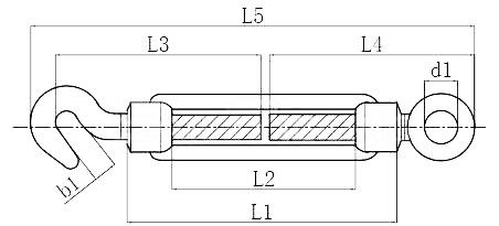 Forged Galvanized DIN1480 Close Body Turnbuckle For Marine Rigging Hardware