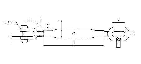 Galvanized Steel Closed Body Turnbuckles Heavy Duty Hot Galvanized