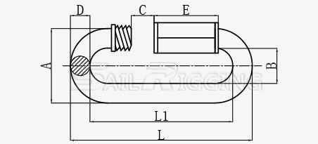 Rigging Hardware 'S Turnbuckles US Type Double Eye Stainless Steel